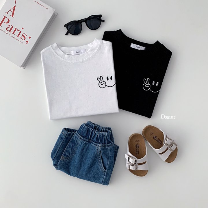 Dsaint - Korean Children Fashion - #littlefashionista - V Smile Tee - 6