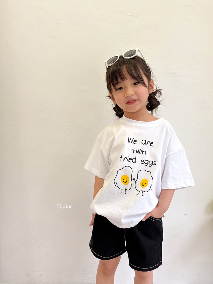 Dsaint - Korean Children Fashion - #littlefashionista - Egg Friend Tee - 2