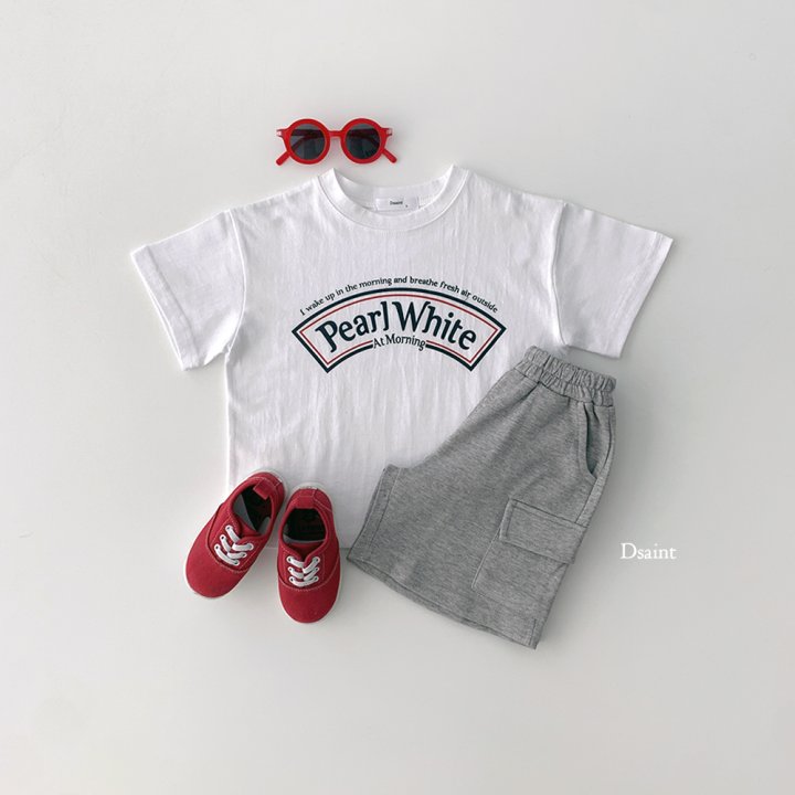 Dsaint - Korean Children Fashion - #littlefashionista - Pearl White Tee - 7