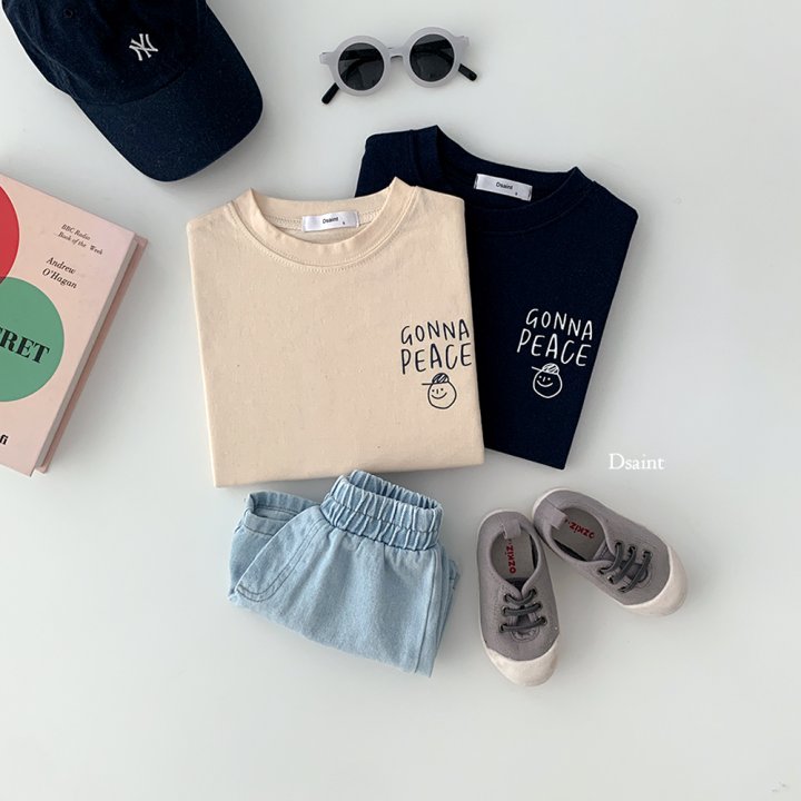 Dsaint - Korean Children Fashion - #minifashionista - Peace Short Sleeve Tee - 4