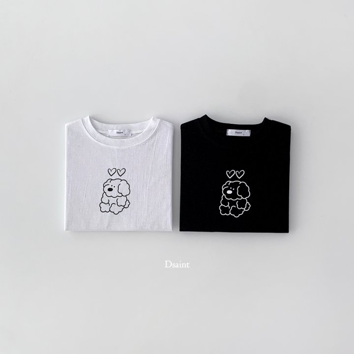Dsaint - Korean Children Fashion - #stylishchildhood - Two Heart Puppy Tee - 2
