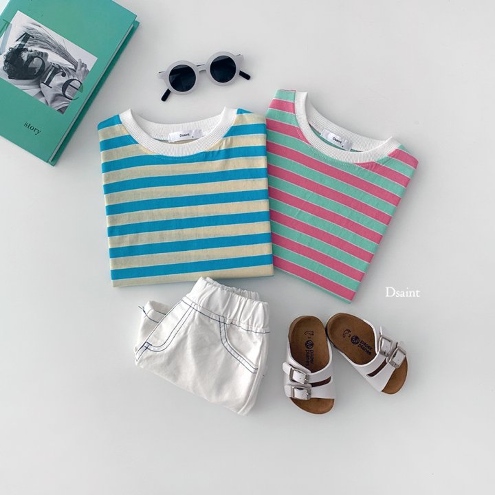 Dsaint - Korean Children Fashion - #toddlerclothing - Strange Stripe Tee - 4