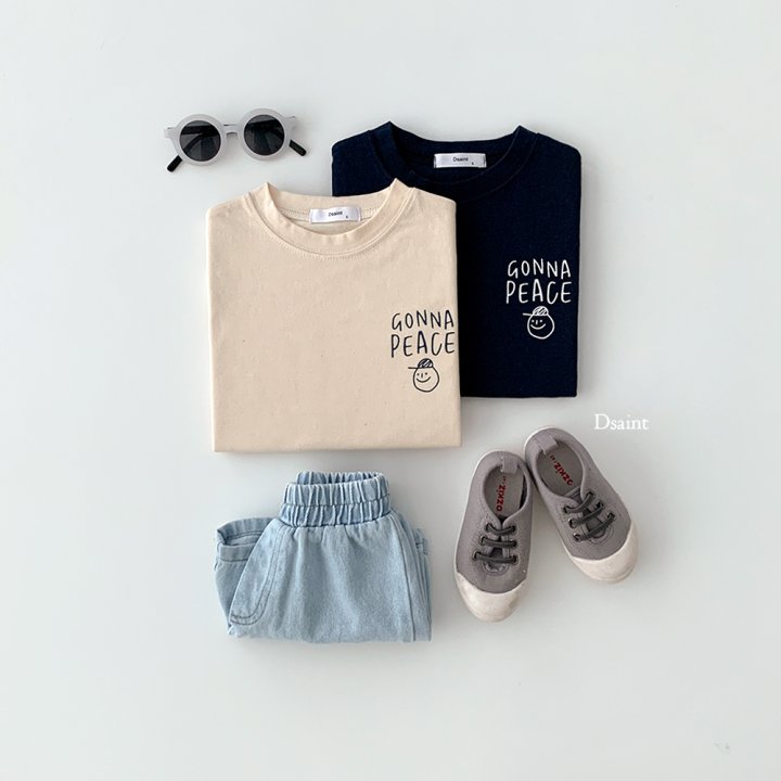 Dsaint - Korean Children Fashion - #todddlerfashion - Peace Short Sleeve Tee - 5