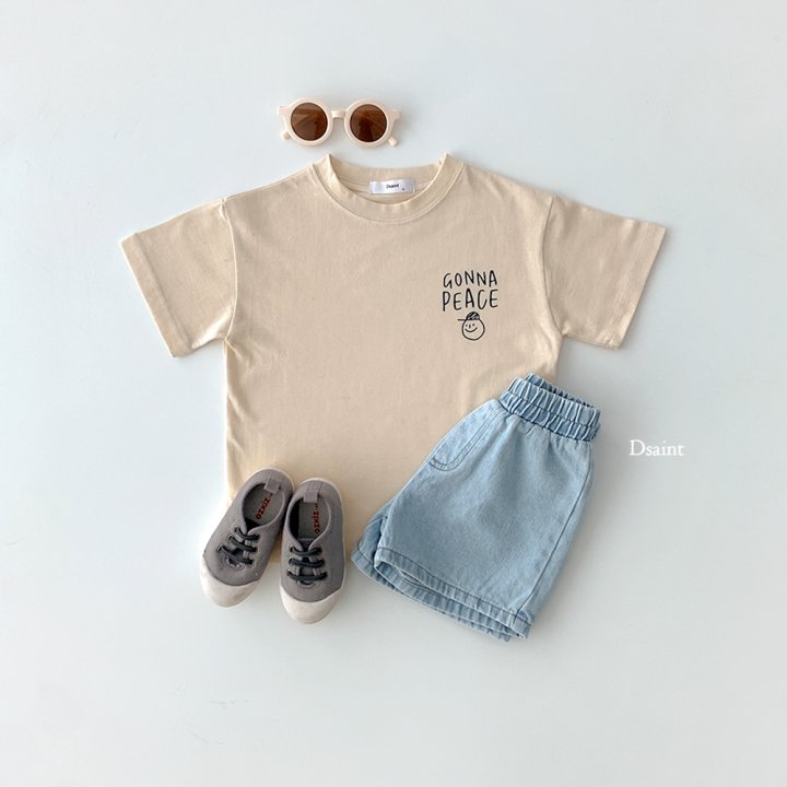 Dsaint - Korean Children Fashion - #toddlerclothing - Peace Short Sleeve Tee - 6