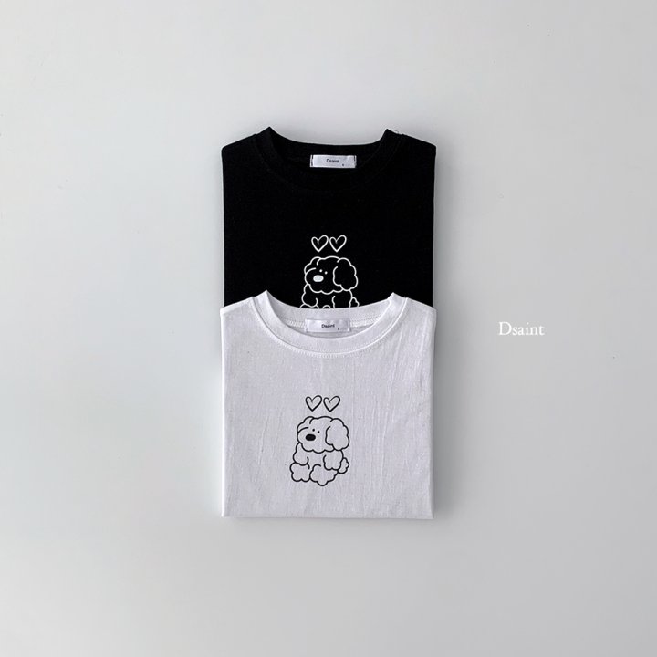 Dsaint - Korean Children Fashion - #toddlerclothing - Two Heart Puppy Tee
