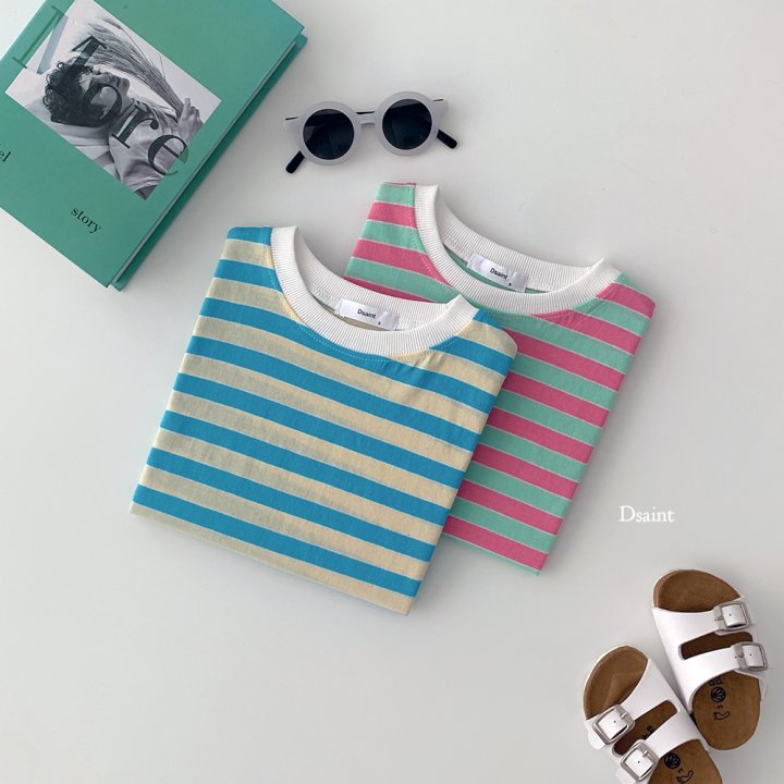 Dsaint - Korean Children Fashion - #toddlerclothing - Strange Stripe Tee - 3