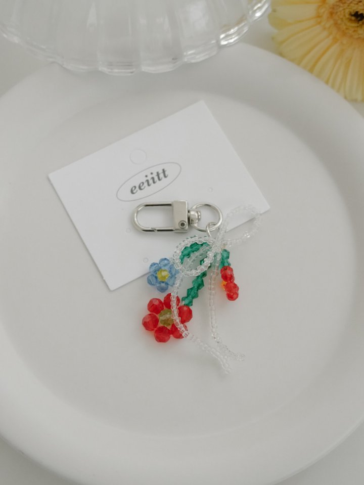 Eeiitt - Korean Women Fashion - #momslook - Shopee Red Flower Keyring - 7