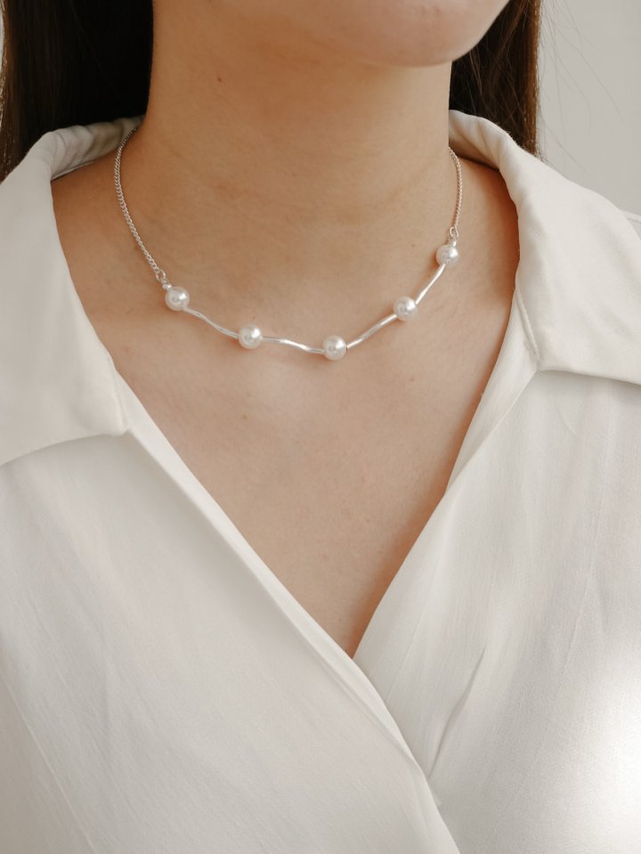 Eeiitt - Korean Women Fashion - #momslook - One-pieceia Pearl Necklace - 10