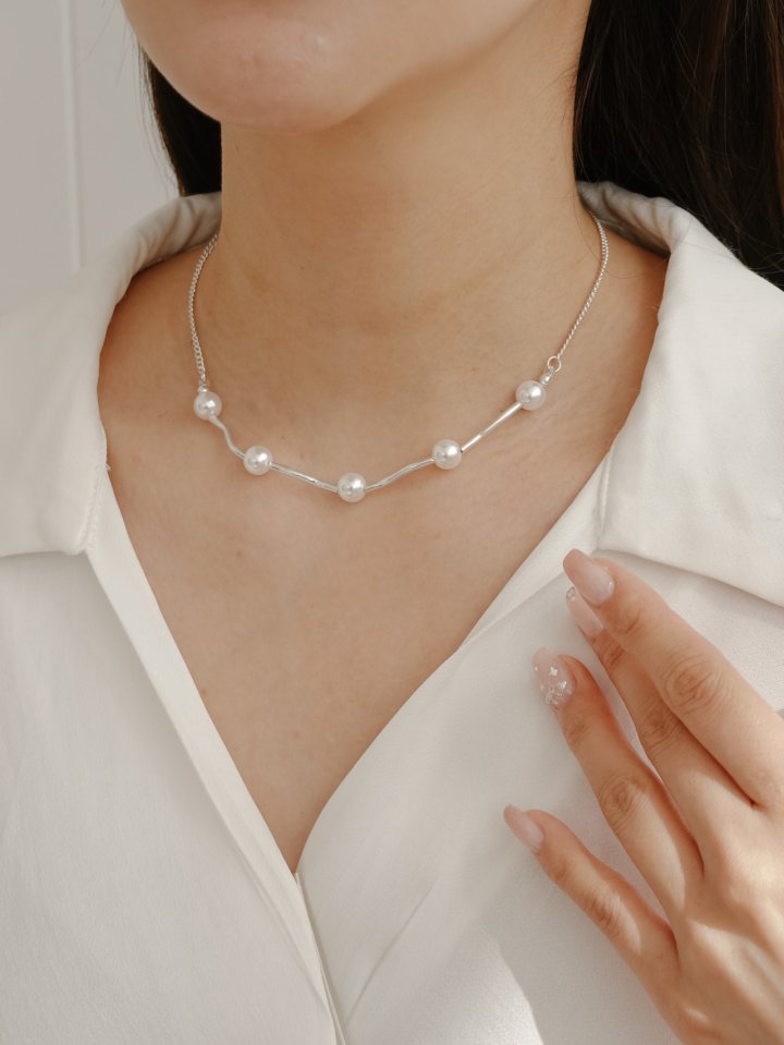 Eeiitt - Korean Women Fashion - #momslook - One-pieceia Pearl Necklace - 12