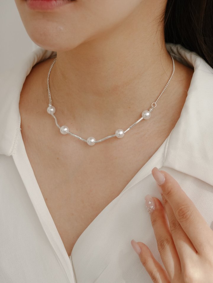 Eeiitt - Korean Women Fashion - #momslook - One-pieceia Pearl Necklace - 8