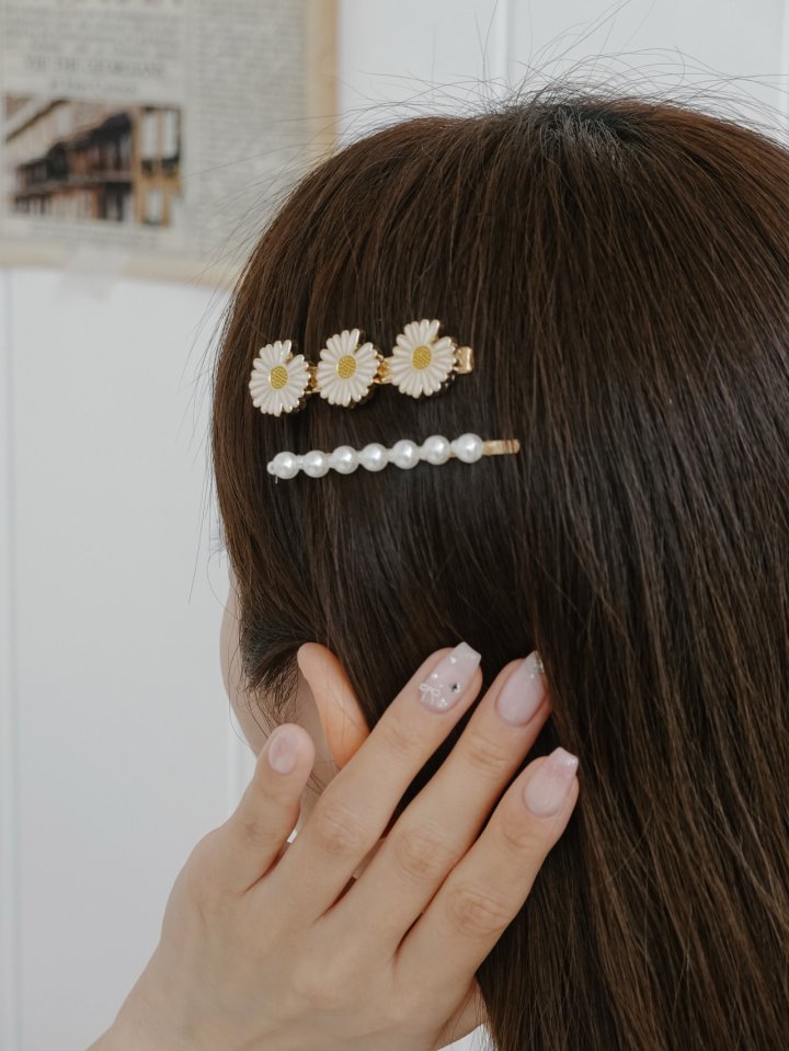 Eeiitt - Korean Women Fashion - #momslook - Mayu Sunflower Pearl Hairpin - 10