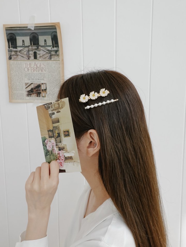 Eeiitt - Korean Women Fashion - #momslook - Mayu Sunflower Pearl Hairpin - 2
