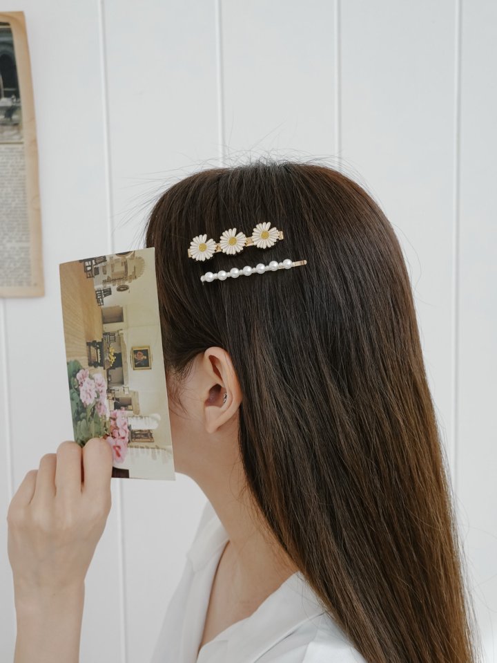 Eeiitt - Korean Women Fashion - #momslook - Mayu Sunflower Pearl Hairpin - 8