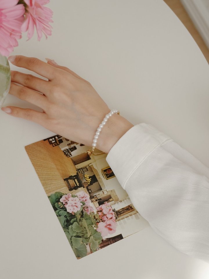 Eeiitt - Korean Women Fashion - #momslook - Henrine Ring Pearl Bracelet