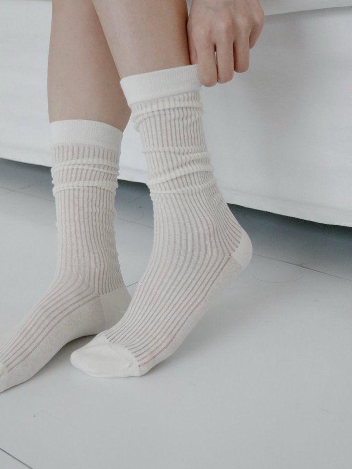 Eeiitt - Korean Women Fashion - #momslook - Easy Ribbed See-through Socks