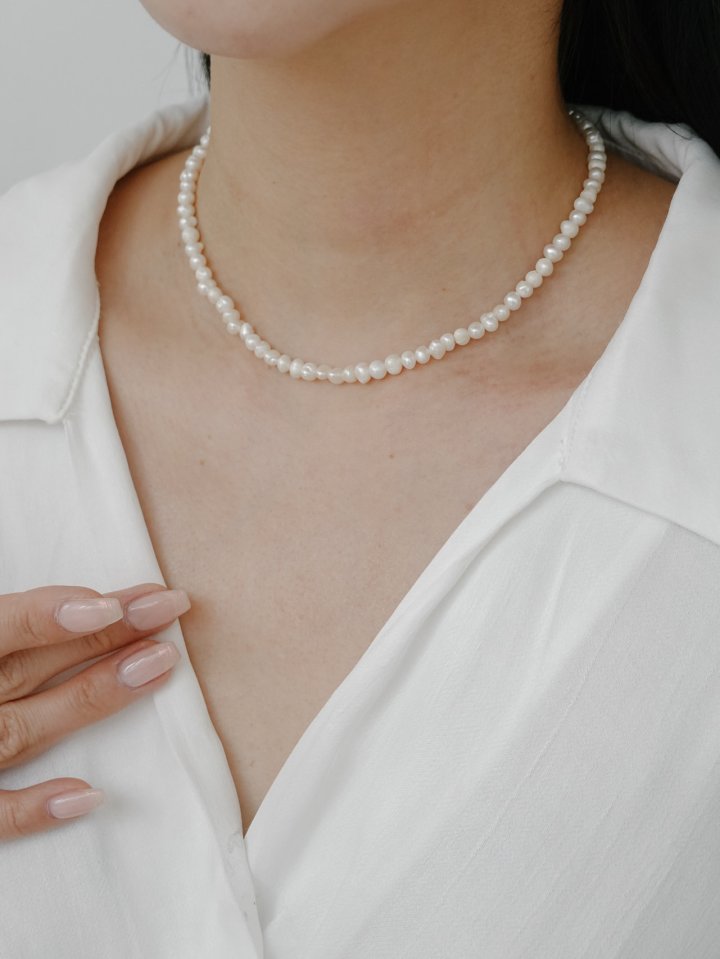 Eeiitt - Korean Women Fashion - #momslook - Evian Freshwater Pearl Necklace - 3