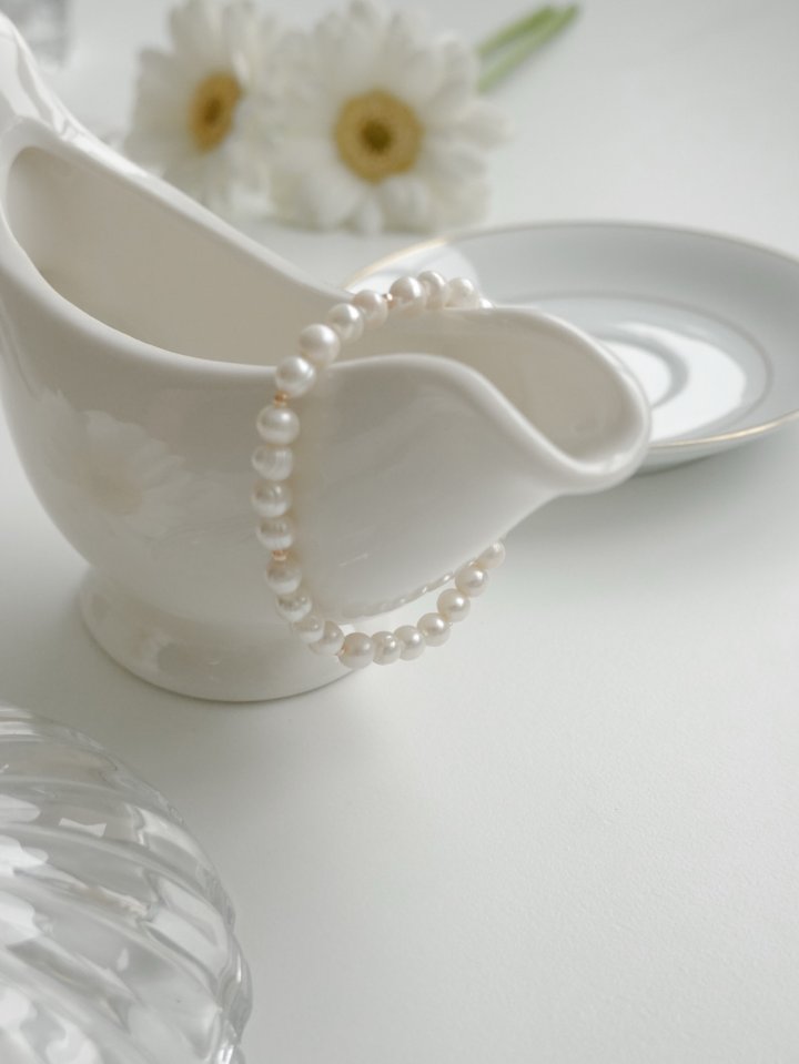 Eeiitt - Korean Women Fashion - #momslook - Evian Freshwater Pearl Bracelet - 2