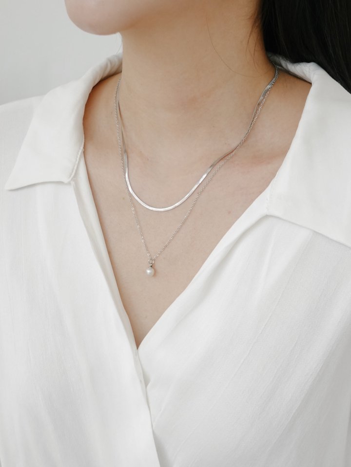 Eeiitt - Korean Women Fashion - #momslook - Velty Surgical Layered Pearl Necklace - 9