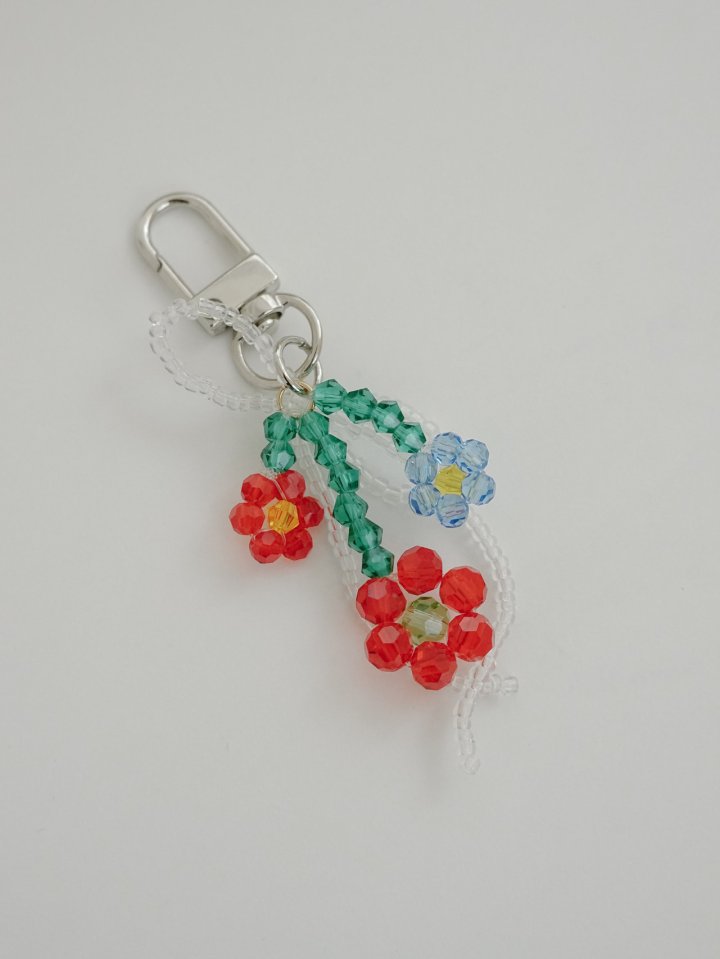 Eeiitt - Korean Women Fashion - #romanticstyle - Shopee Red Flower Keyring - 4