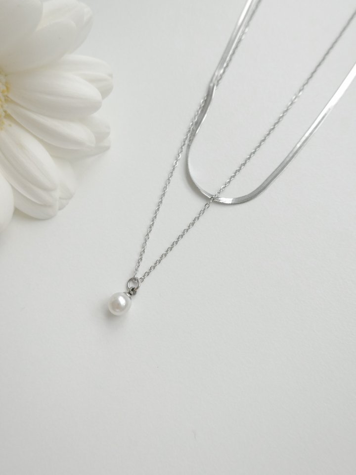 Eeiitt - Korean Women Fashion - #romanticstyle - Velty Surgical Layered Pearl Necklace - 4