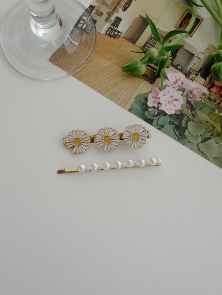 Eeiitt - Korean Women Fashion - #womensfashion - Mayu Sunflower Pearl Hairpin - 3