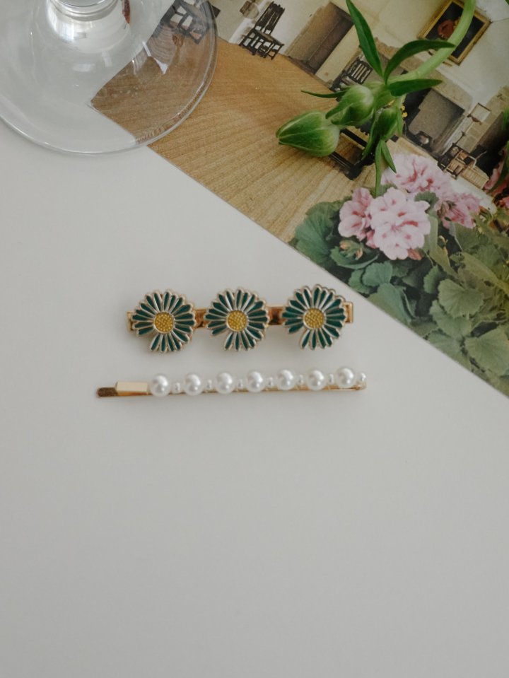 Eeiitt - Korean Women Fashion - #womensfashion - Mayu Sunflower Pearl Hairpin - 5