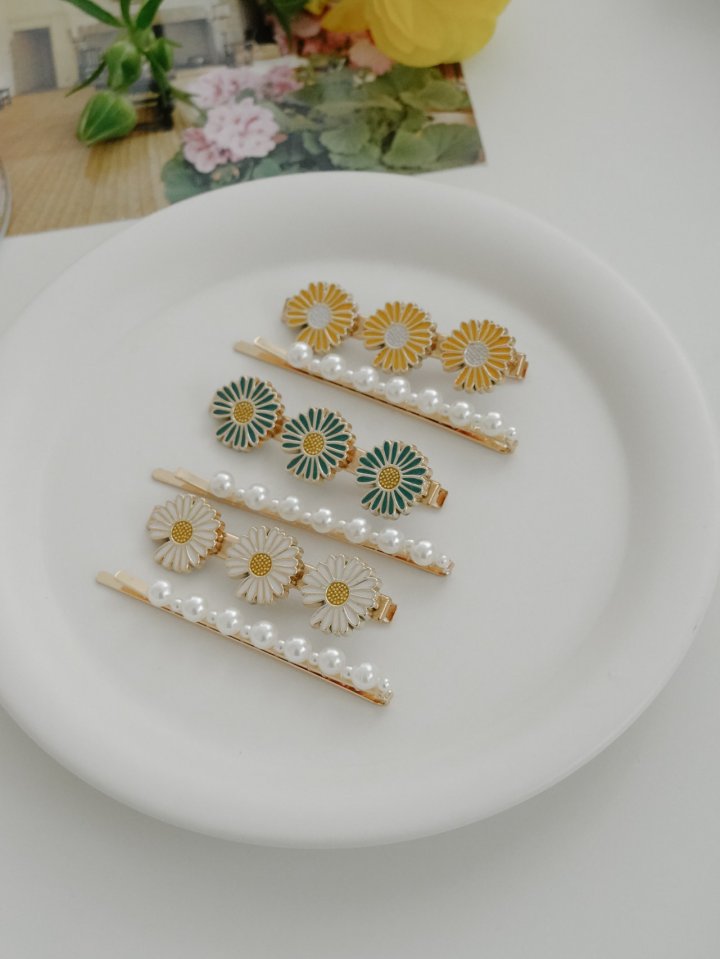 Eeiitt - Korean Women Fashion - #womensfashion - Mayu Sunflower Pearl Hairpin - 9