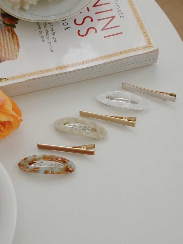 Eeiitt - Korean Women Fashion - #womensfashion - Oval Hairpin Set