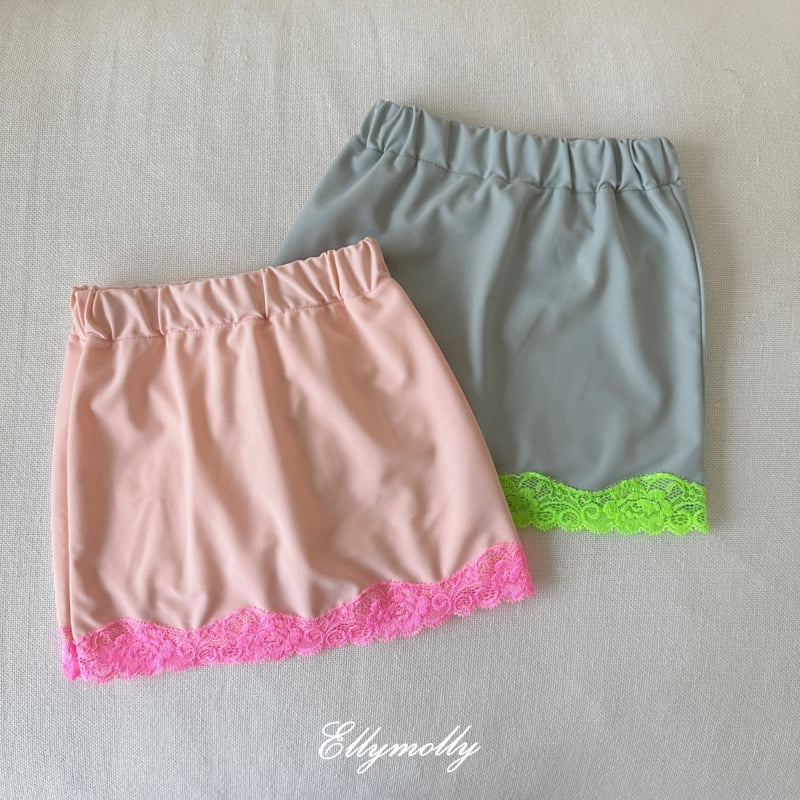 Ellymolly - Korean Children Fashion - #childofig - Two-tone Lace Skirt