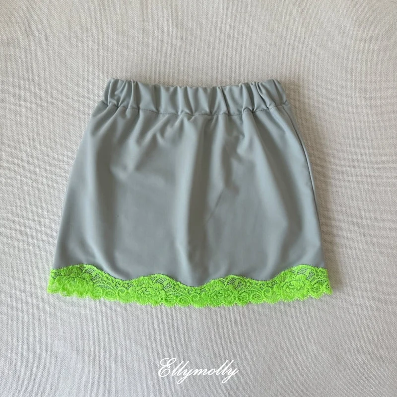 Ellymolly - Korean Children Fashion - #designkidswear - Two-tone Lace Skirt - 3