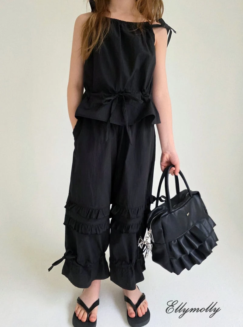 Ellymolly - Korean Children Fashion - #fashionkids - Frill Washed Banding Pants - 10