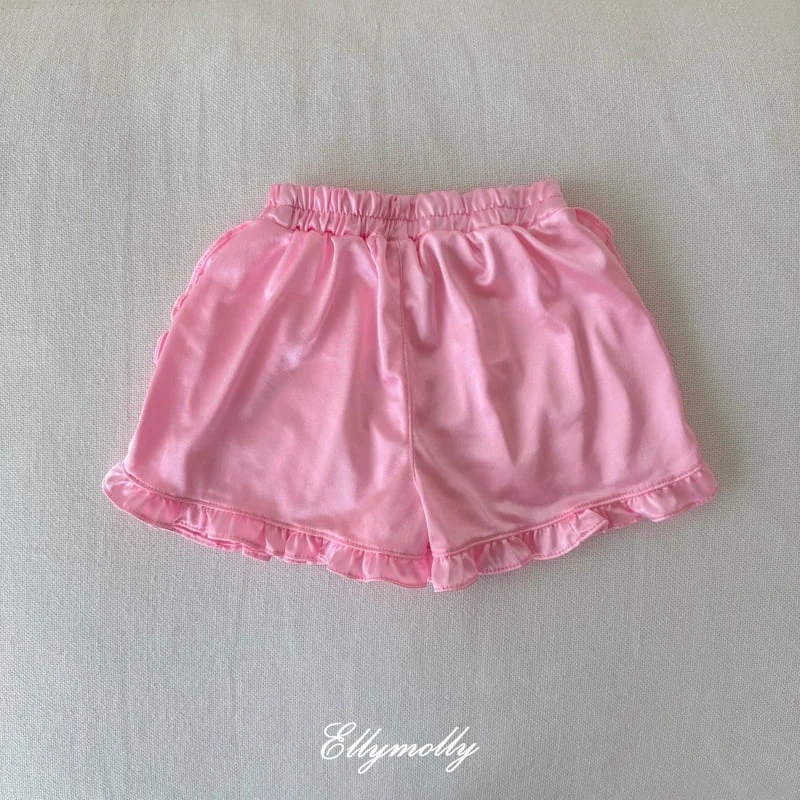 Ellymolly - Korean Children Fashion - #fashionkids - Glossy Frill Pants - 6