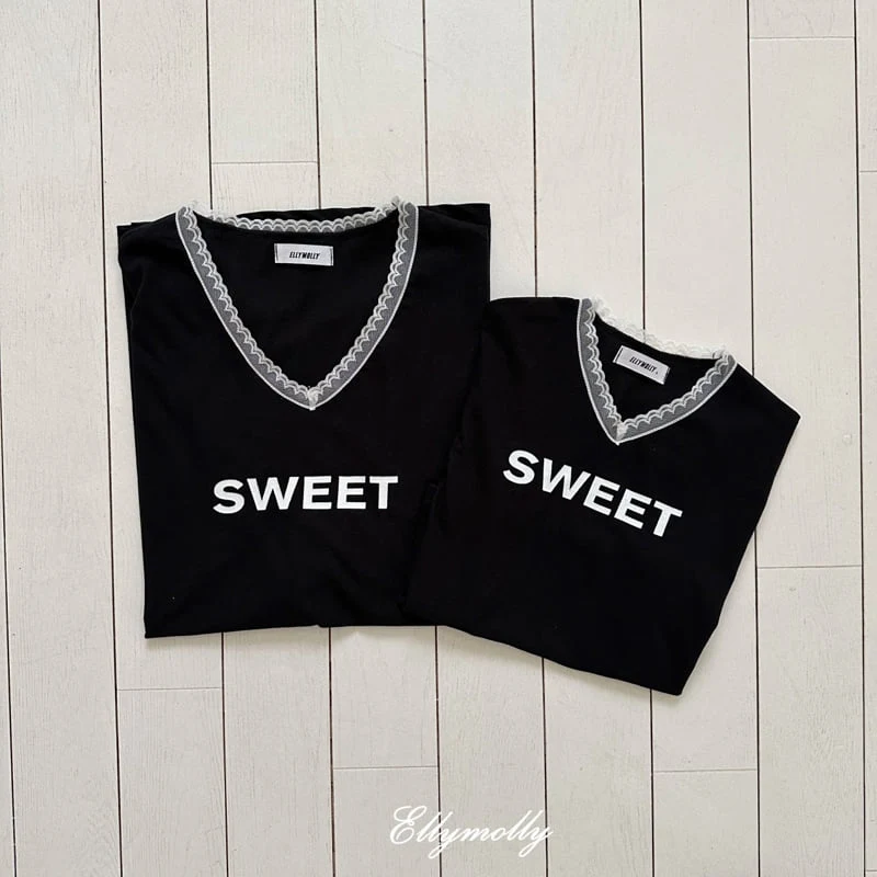Ellymolly - Korean Children Fashion - #kidsshorts - Sweet V-neck Tee - 3