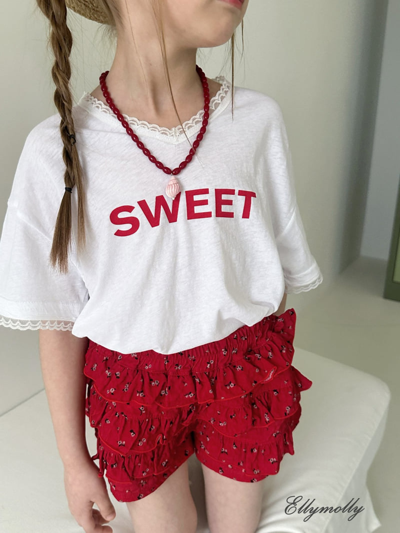 Ellymolly - Korean Children Fashion - #kidsshorts - Sweet V-neck Tee - 11