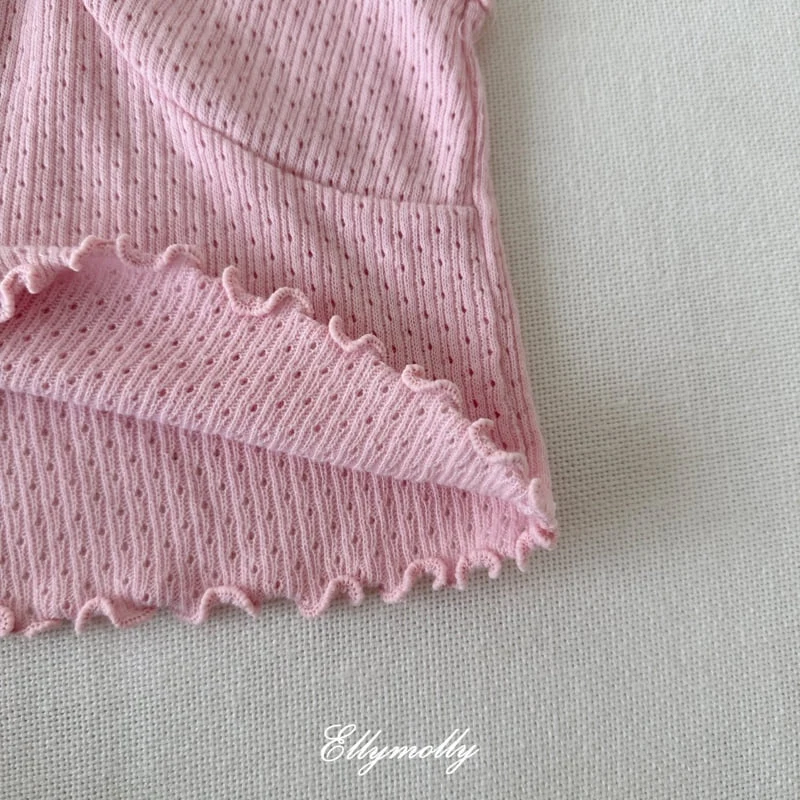 Ellymolly - Korean Children Fashion - #kidsstore - Punching Ribbon Frill Tee - 6