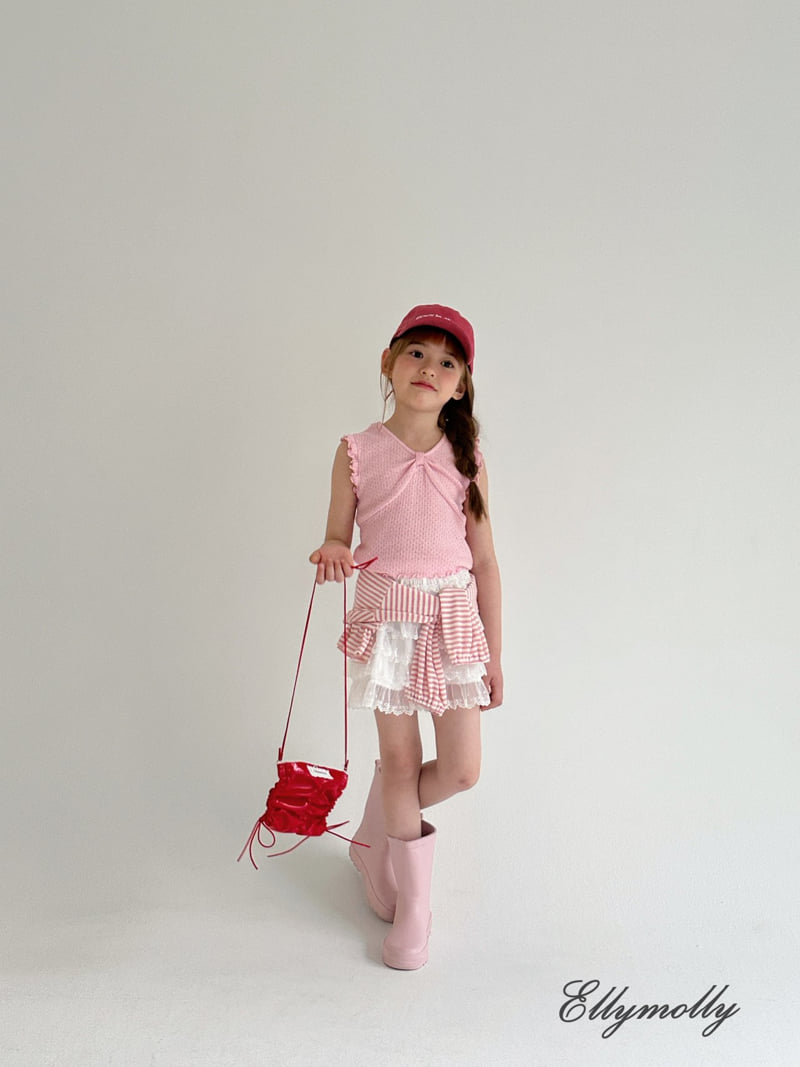 Ellymolly - Korean Children Fashion - #littlefashionista - Frill Stripe Long Sleeve Tee - 9