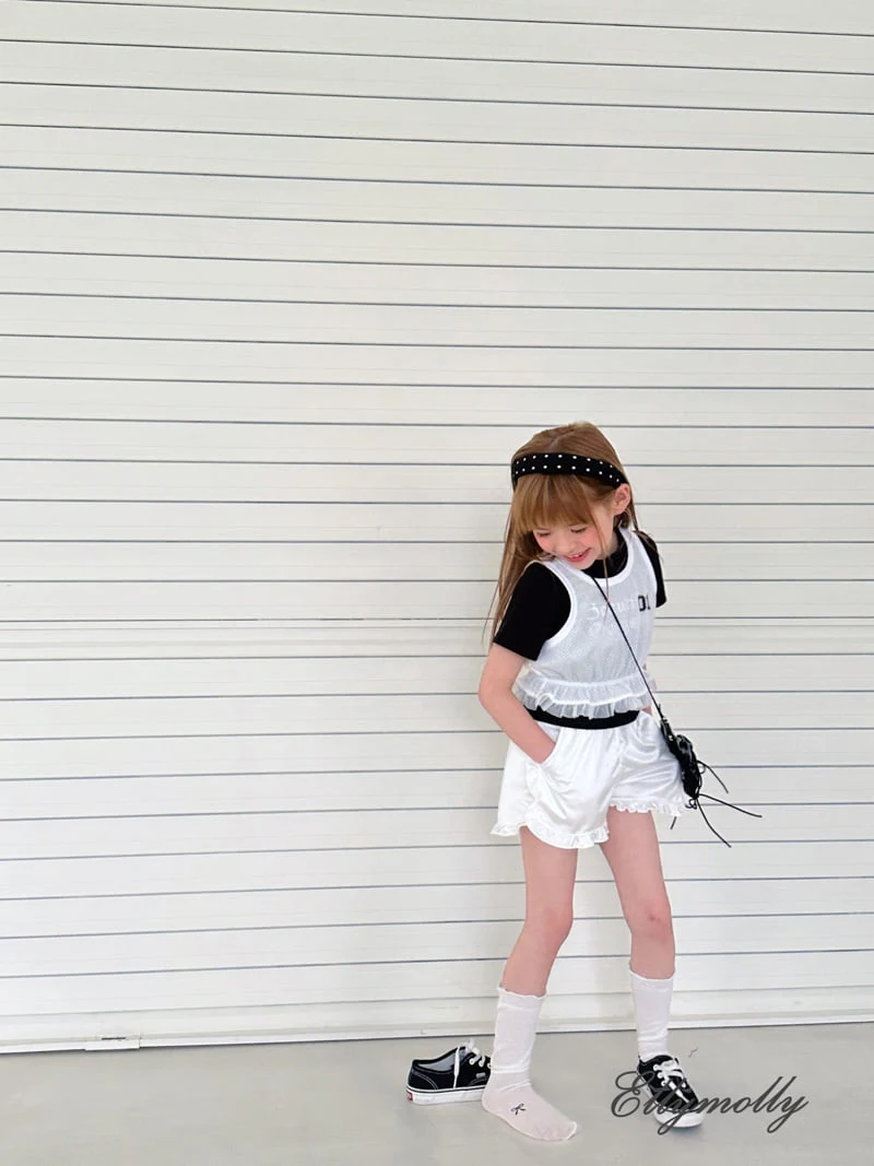 Ellymolly - Korean Children Fashion - #littlefashionista - Glossy Frill Pants - 11