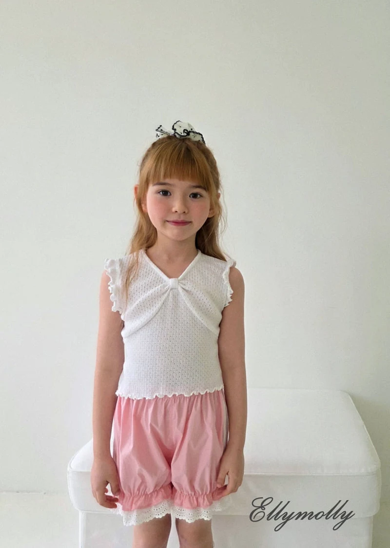 Ellymolly - Korean Children Fashion - #magicofchildhood - Punching Ribbon Frill Tee - 10