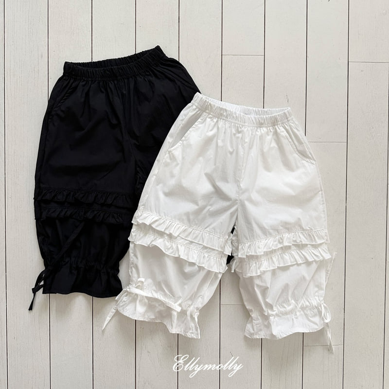 Ellymolly - Korean Children Fashion - #minifashionista - Frill Washed Banding Pants