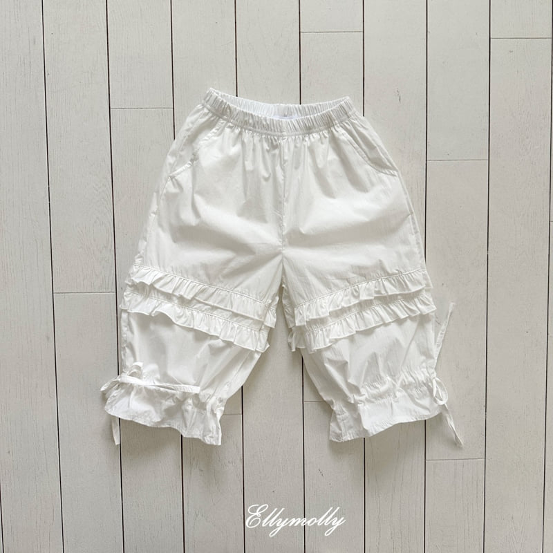 Ellymolly - Korean Children Fashion - #todddlerfashion - Frill Washed Banding Pants - 3