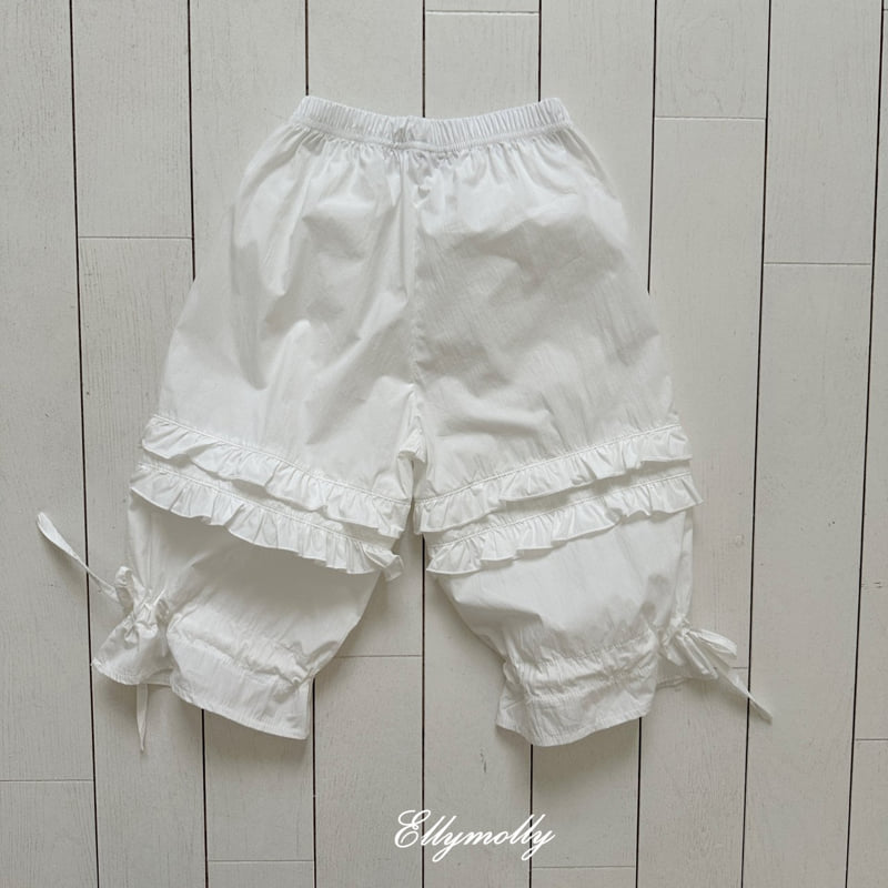 Ellymolly - Korean Children Fashion - #todddlerfashion - Frill Washed Banding Pants - 4