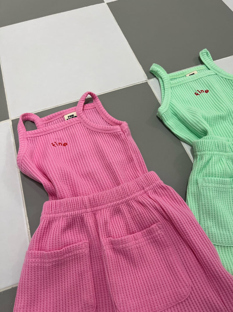 Fine-Studio - Korean Children Fashion - #kidsshorts - Waffle Set - 12