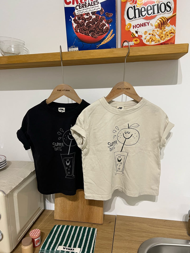 Fine-Studio - Korean Children Fashion - #kidzfashiontrend - Orange Short Sleeve Tee - 3