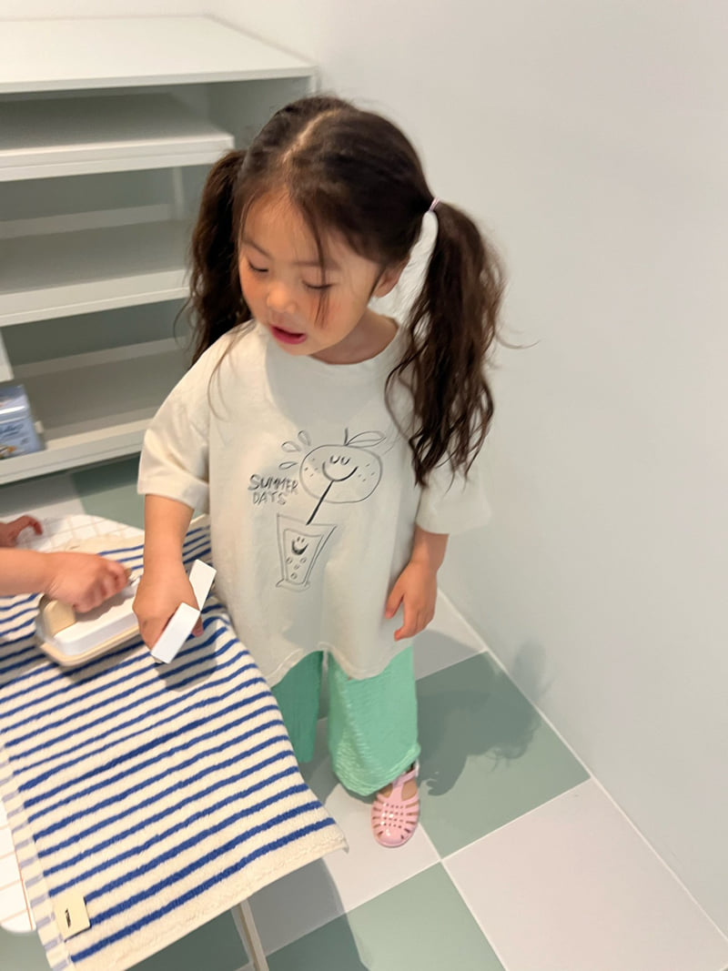 Fine-Studio - Korean Children Fashion - #littlefashionista - Orange Short Sleeve Tee - 5