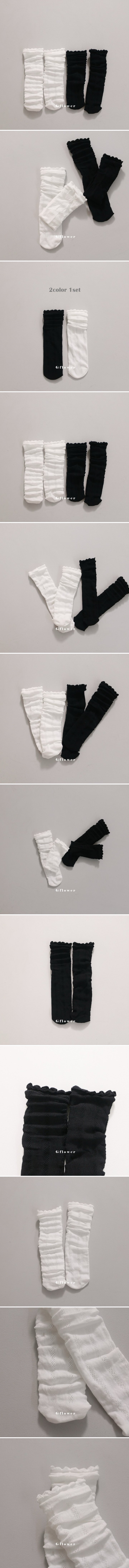 G Flower - Korean Children Fashion - #kidzfashiontrend - Black & White Knee Socks