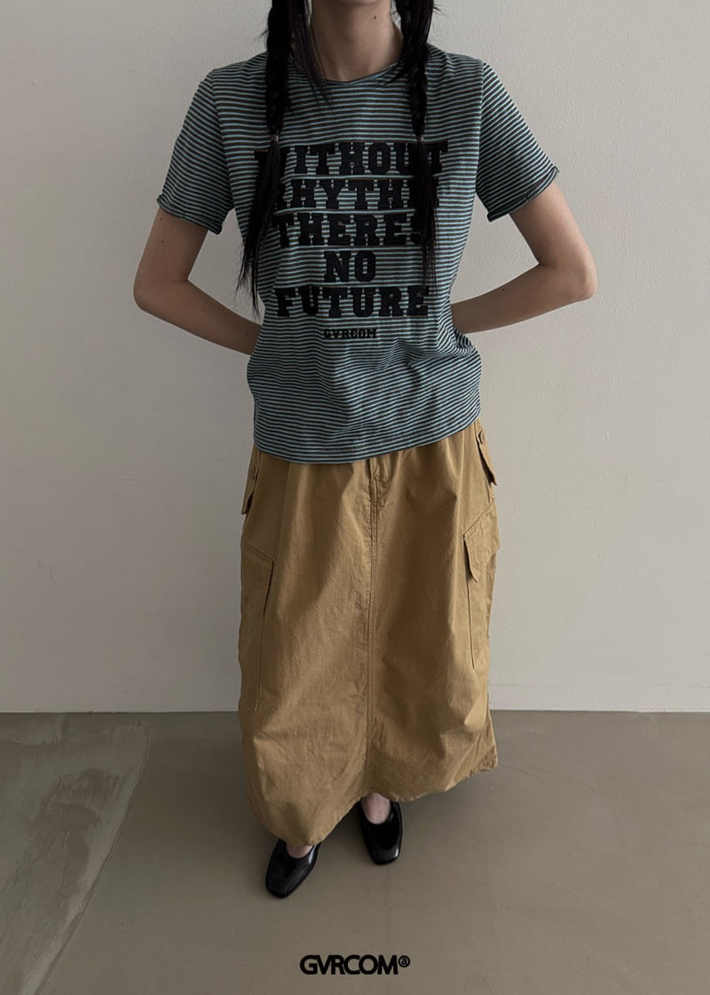 Gavara Market - Korean Women Fashion - #momslook - With Stripe Short Sleeve Tee - 6