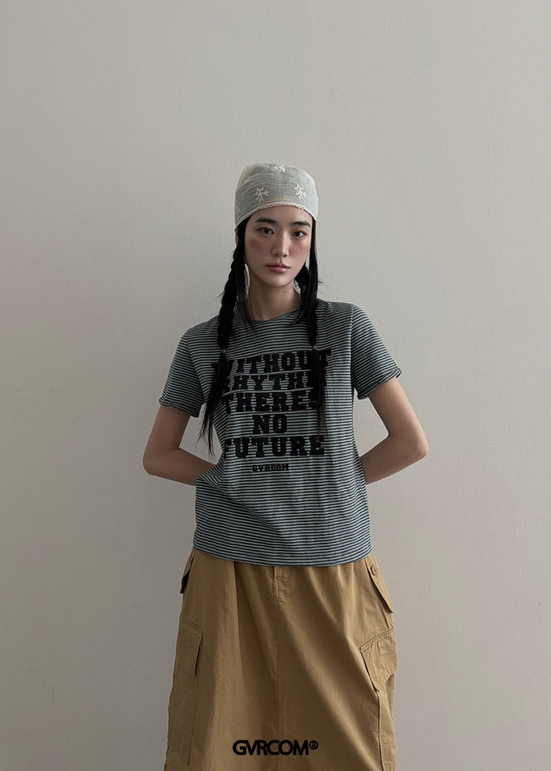 Gavara Market - Korean Women Fashion - #momslook - With Stripe Short Sleeve Tee - 8