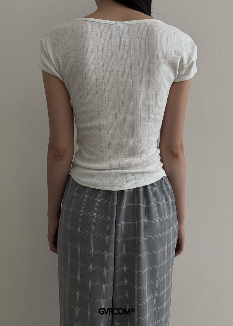 Gavara Market - Korean Women Fashion - #momslook - Rinkle Short Sleeve Tee - 10