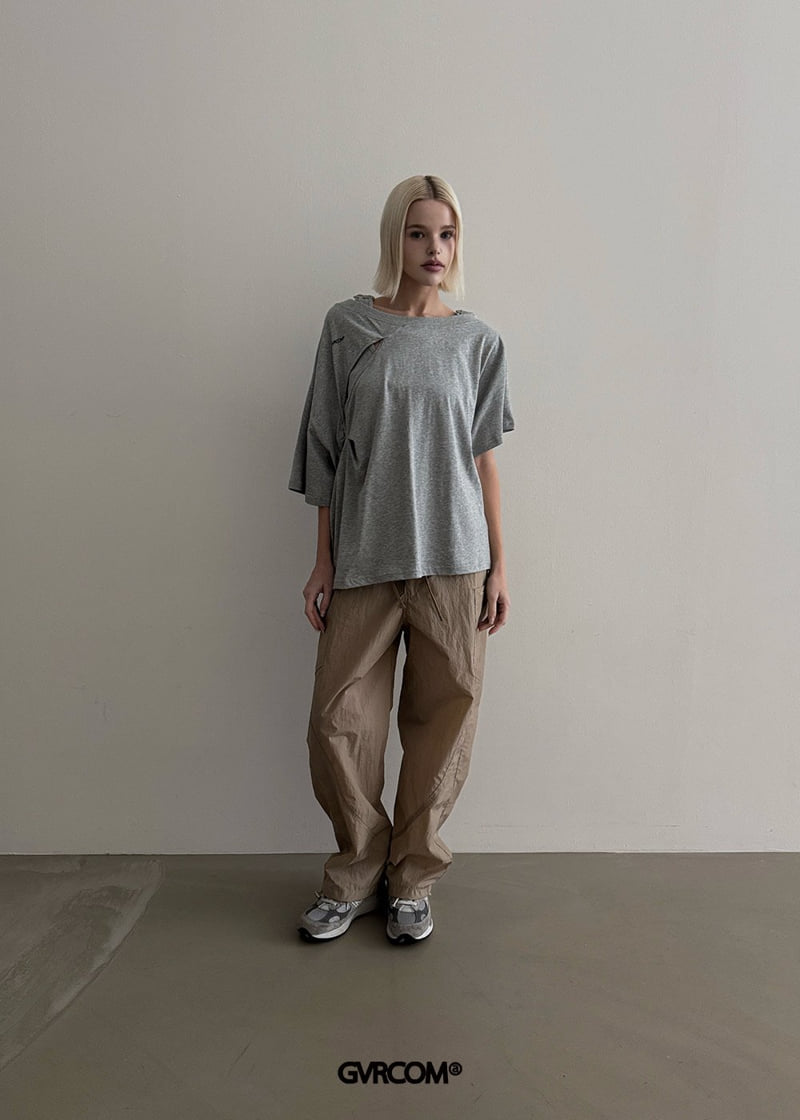 Gavara Market - Korean Women Fashion - #momslook - Cut-Off Short Sleeve Tee - 10
