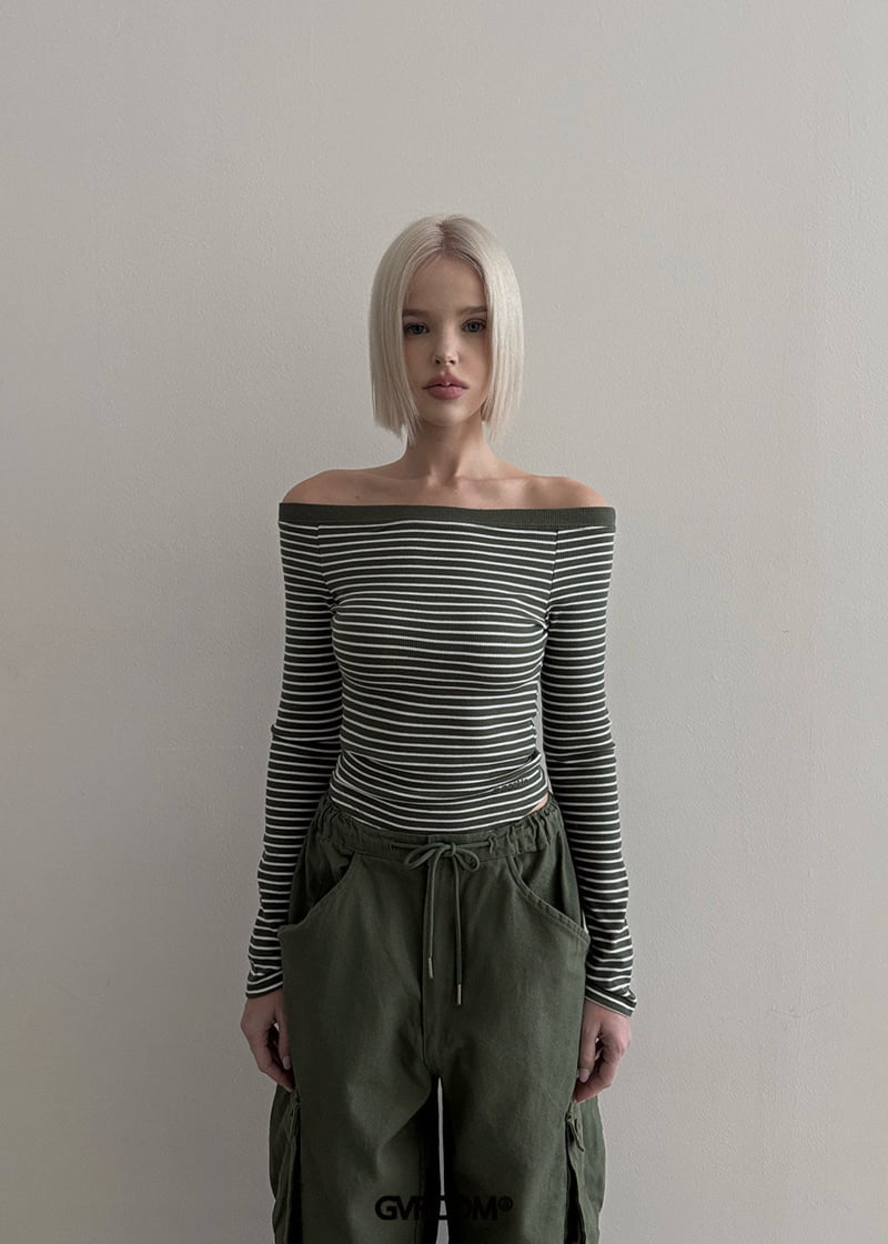 Gavara Market - Korean Women Fashion - #romanticstyle - Teeny Off Stripe Tee - 7